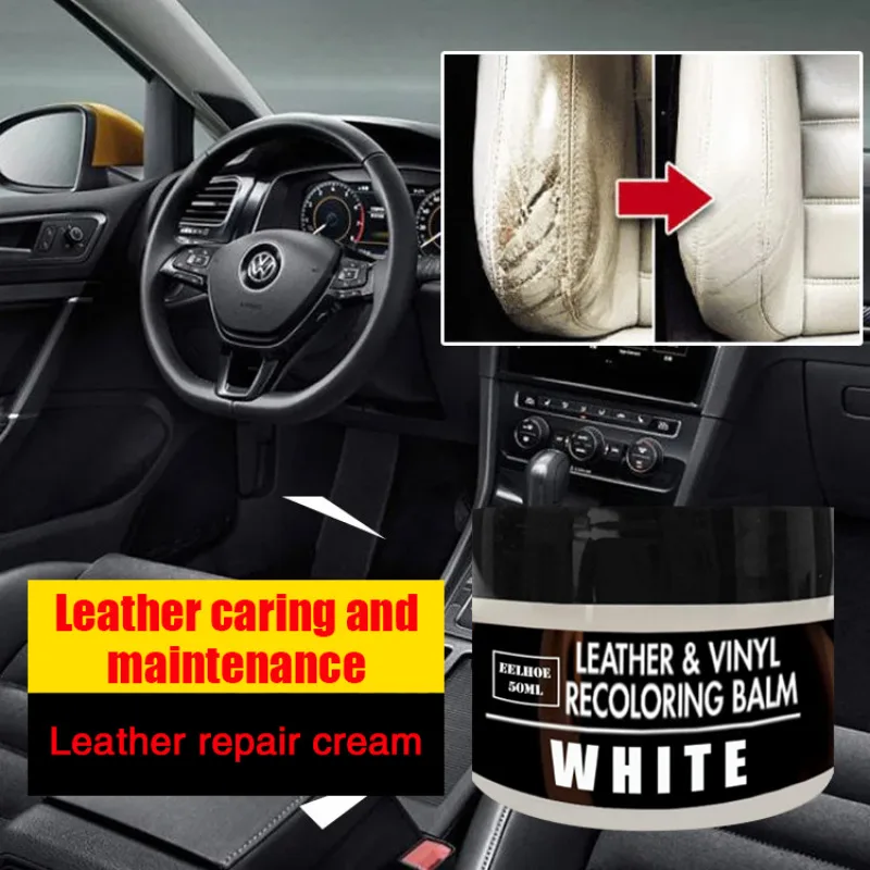 50ml Leather Cream Leather Coat Leather Shoes Leather Bag Scratch Crack Repair Refurbished Car Leather Seat Repair Color Cream