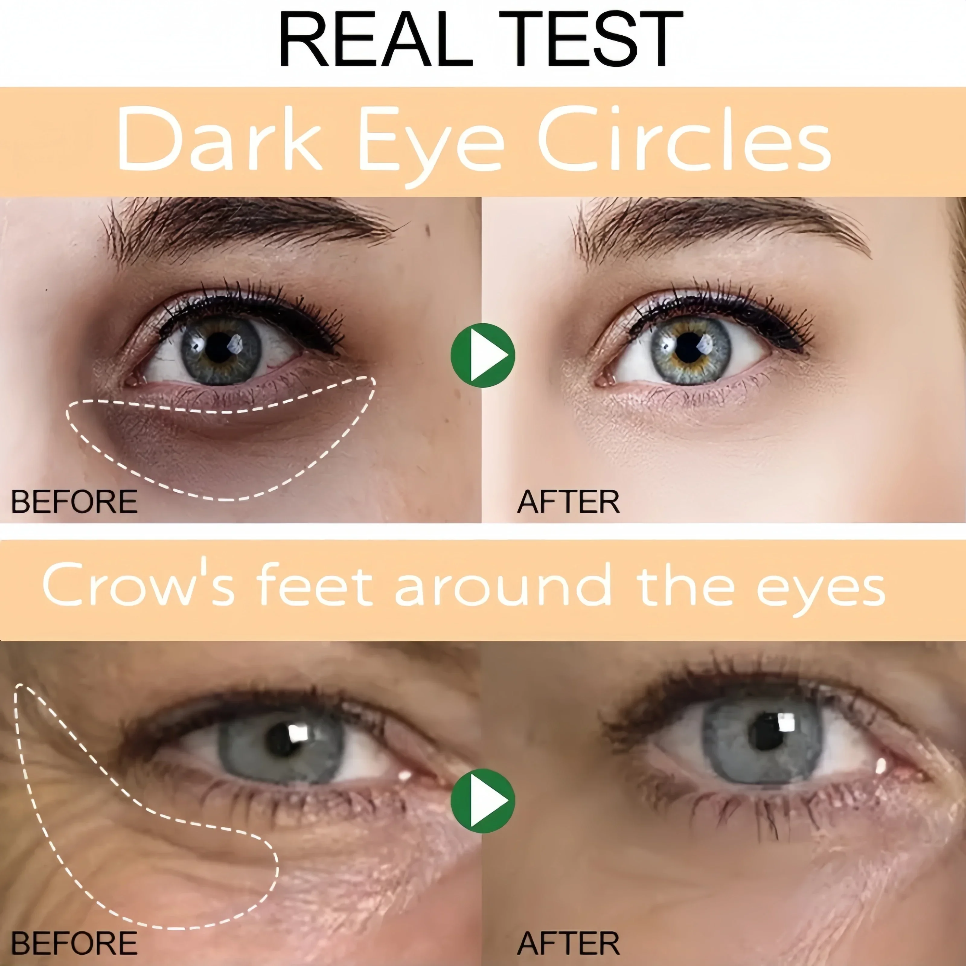 Crema para eliminar bolsas de ojos instantáneas, eliminación de colágeno, arrugas, reafirmante, desvanecimiento de la piel, líneas finas, ilumina las ojeras, antihinchazón, hidrata