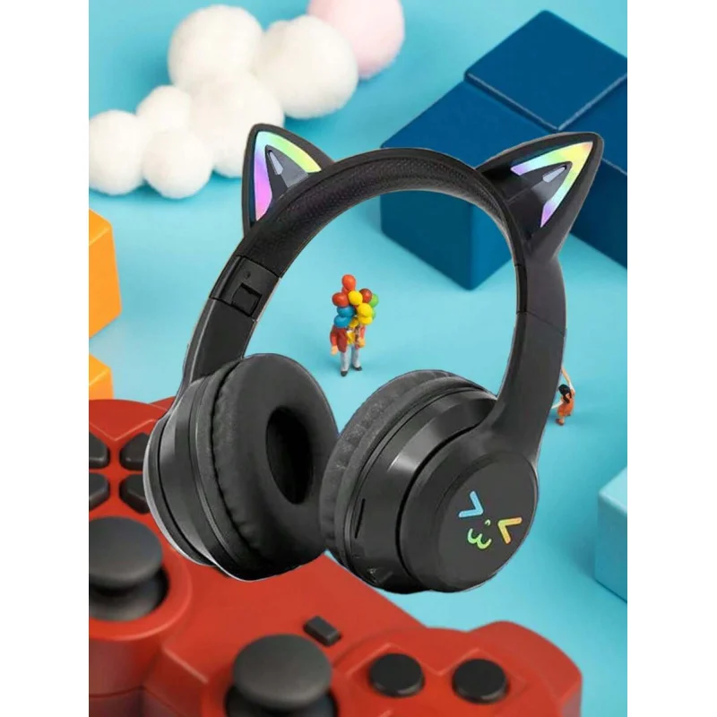 

Cute Cat Ears Light Up Headband 5.0 Foldable Wireless Headset