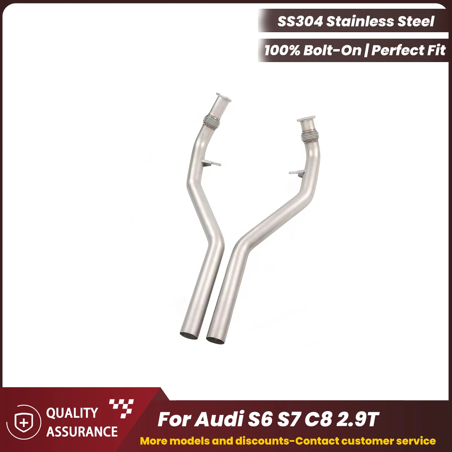 

ECCF Sports Resonant tube For Audi S6 S7 C8 2.9T Aggressive Exhaust Sound High Flow Performance Upgrade