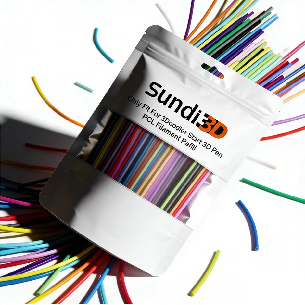 SUNDI® 2.5mm PCL 3D Pen Refill Filament, 310/620PCS 10 Colors Low Temp 3D Printing Supplies, Compatible with 3Doodler Start+