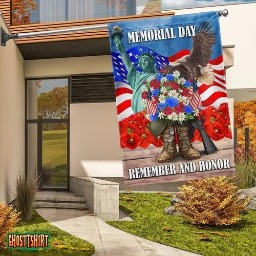 Memorial Day Remember and Honor Veteran Boots Garden Flag, Double-sided Flag UUI GGX