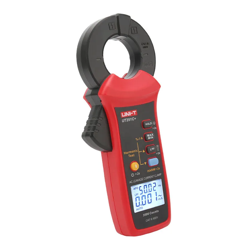 UNI-T UT251C + مقياس المشبك الرقمي لتيار التسرب - 60A True RMS Peak Hold نقل بيانات Bluetooth ​