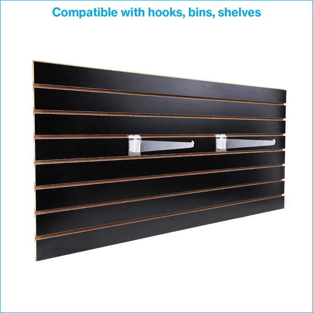 

4x2 ft Black Slatwall Panels Pack of 2 - Garage & Retail Wall Organizer with Accessories