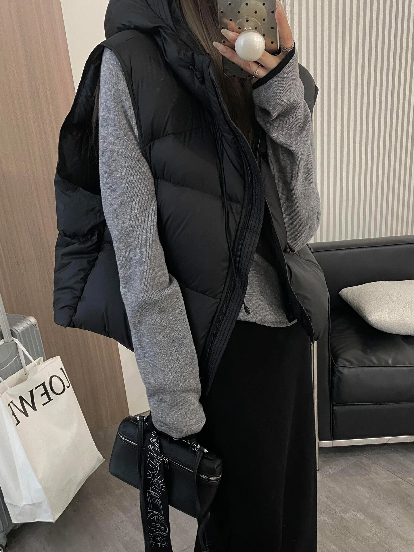 Women's ort Hooded down Vest Lightweight Faionable Trendy oulder Pad Jaet Outerwear Poem Red Sle Versatile Zipper C...