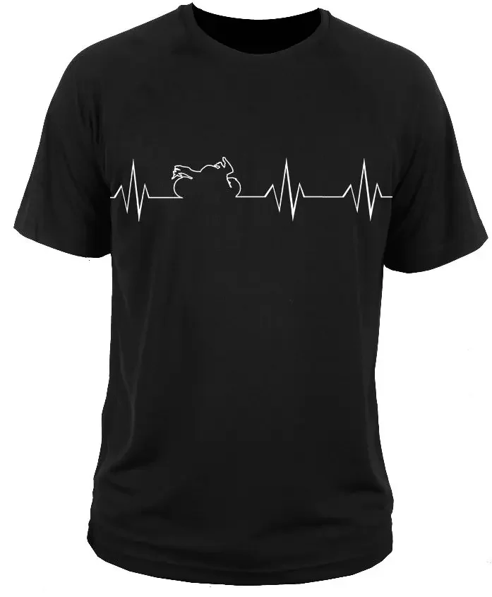 New Cool Tee Shirt T-Shirt Japanese Motorcycles Fzs 600 Fazer 900 Heartbeat Heart Attack Custom Aldult Teen Unisex