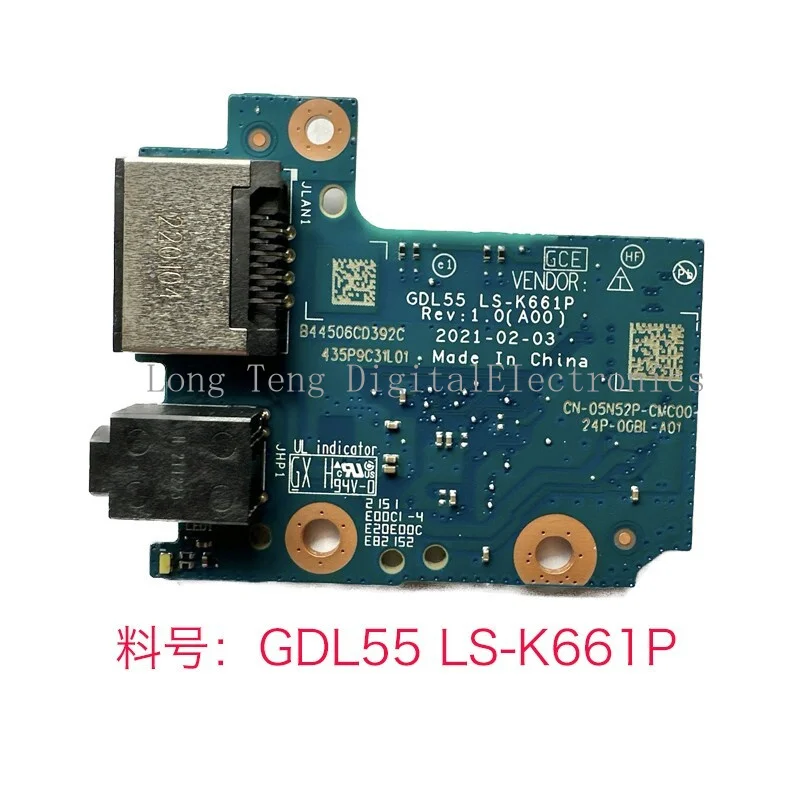 

Оригинальная аудиоплата для Dell G15 5510 5511 GDL55 LS-K661P 05N52P