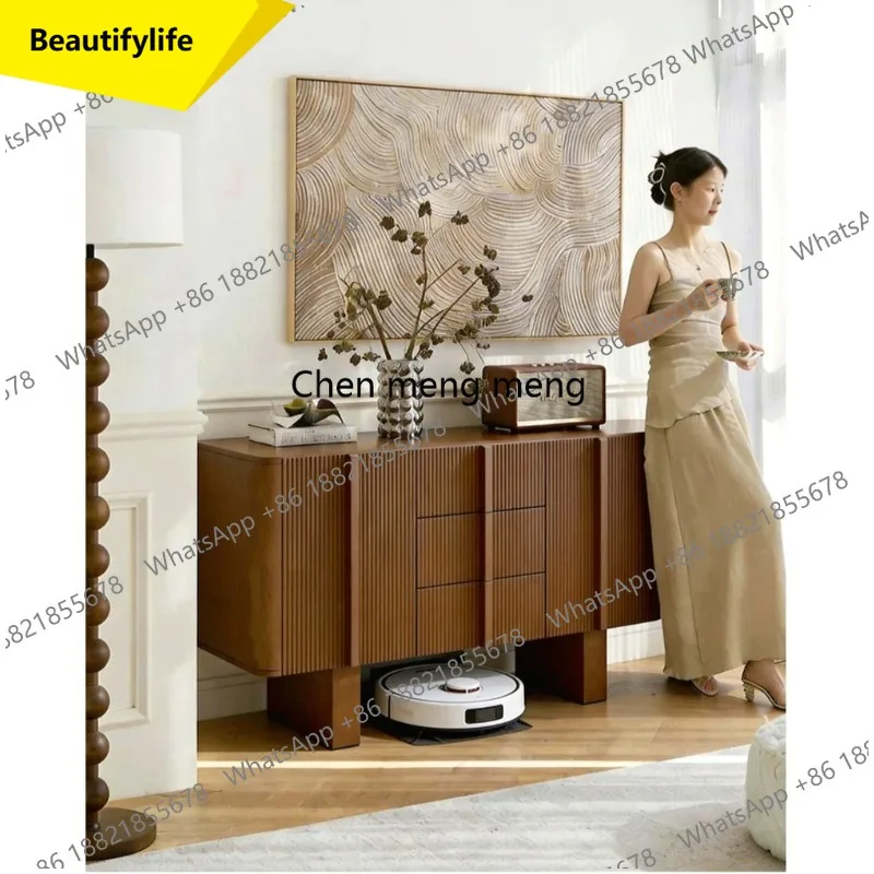 M45 Medieval wabi sabi North American red oak design bucket cabinet living room wall storage side cabinet