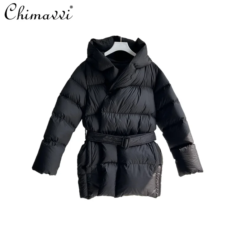 2024 European New Winter Temperament Waist Short Slim High Sense White Duck Down Light and Thin Down Fashion Jacket For Women