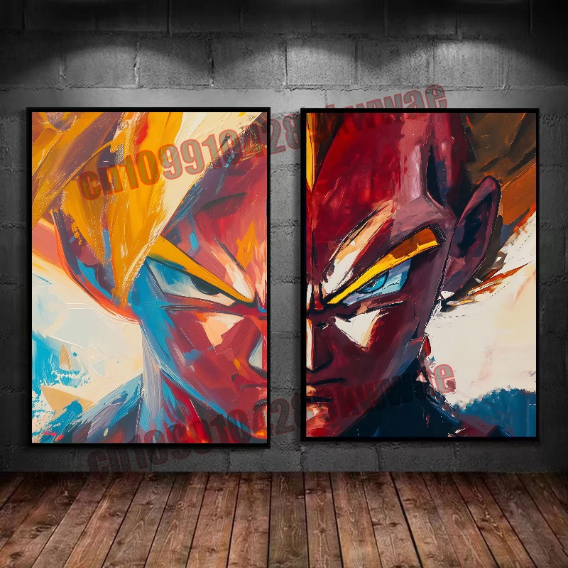 

Anime Dragon Ball Poster, Vegeta Goku, Printed Canvas Painting Artwork for Children's Room, Wall Art Decoration, Gifts
