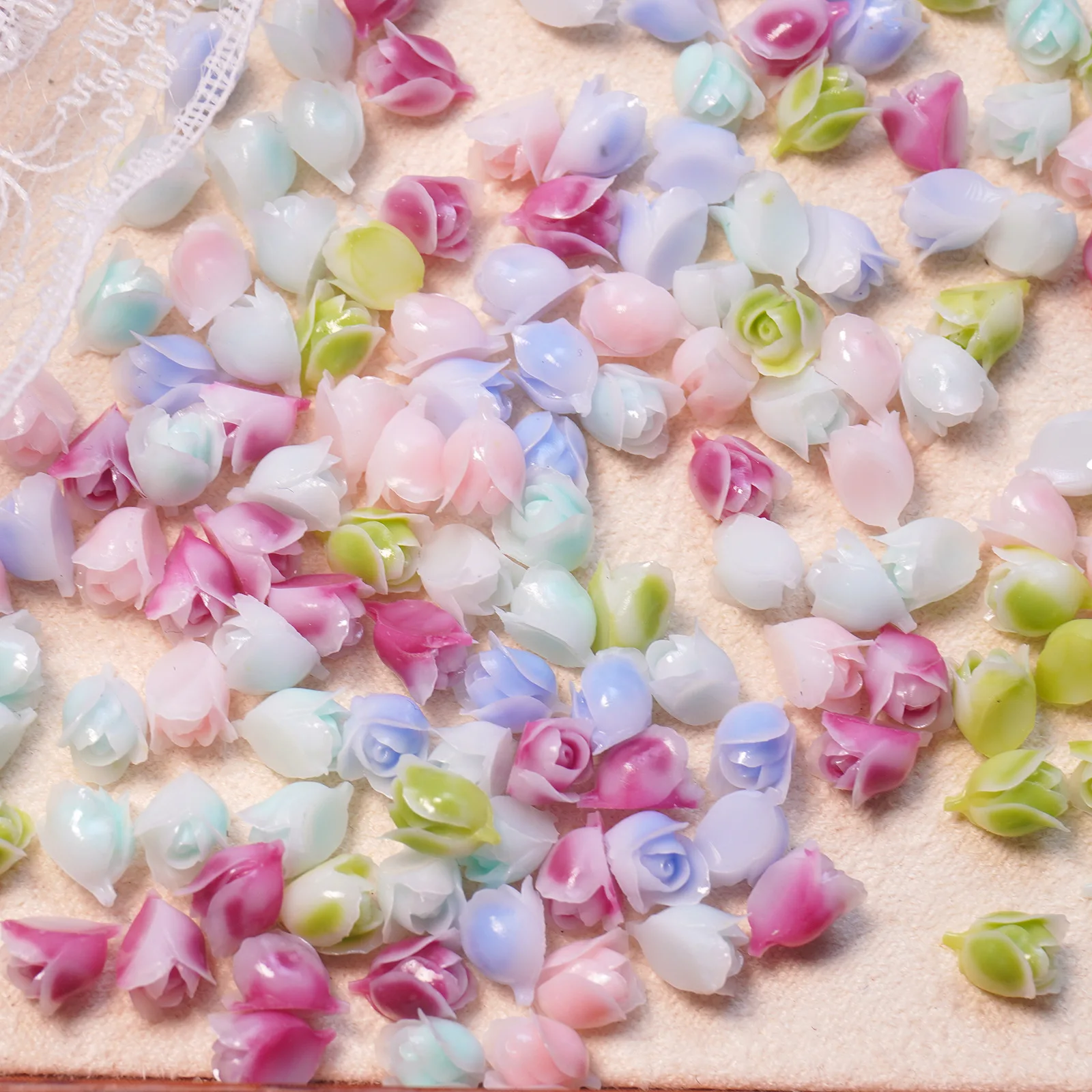 30/50/100PCS, 5*7mm, Tulip Simulation, Flower, Nail Accessories, DIY, Nail Accessories, Accessories,