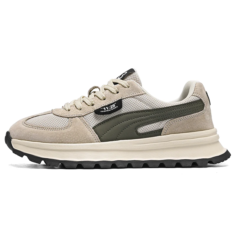 Men's Casual Sport Shoes 2026 New Style Autumn Trendy All-Match Running Shoes Student Heightening Shock Absorption Black Dad