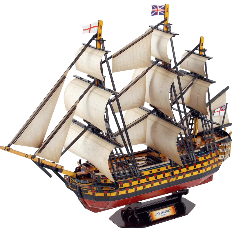 Cubicfun Handmade paper model toys for the British Navy's Royal Victory sailboat