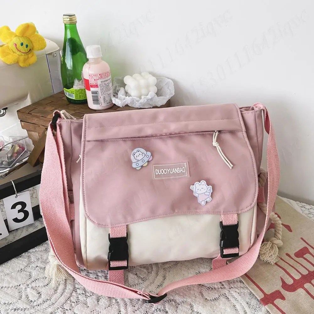 

Harajuku Student Tutorial Crossbody Bags Korean Large Capacity Messenger Bag Casual Shoulder Bag Girl Nylon School Book Bag