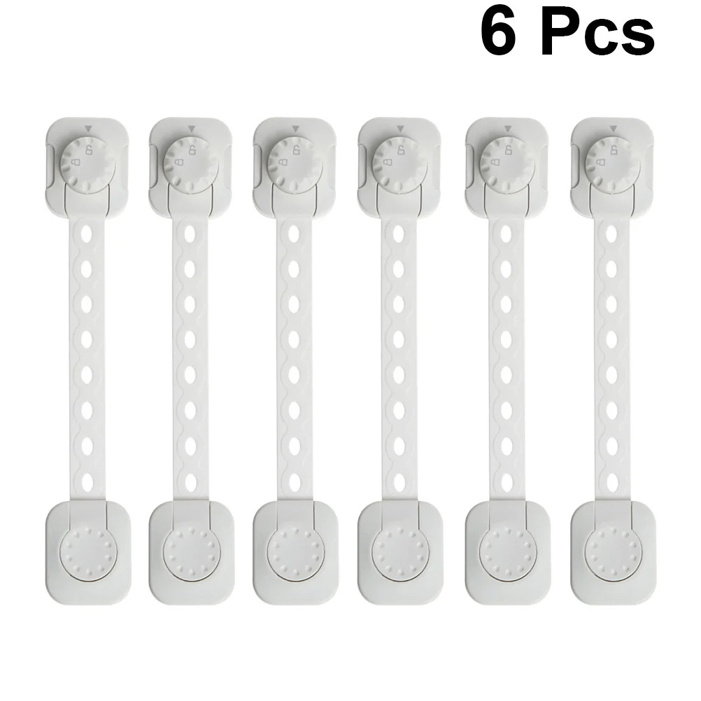 6 قطع أقفال أمان للأطفال قابلة للتعديل، أقفال حزام مقاومة للأطفال متعددة الأغراض لخزانة الخزانة ودرج الثلاجة ومضادة للأصابع