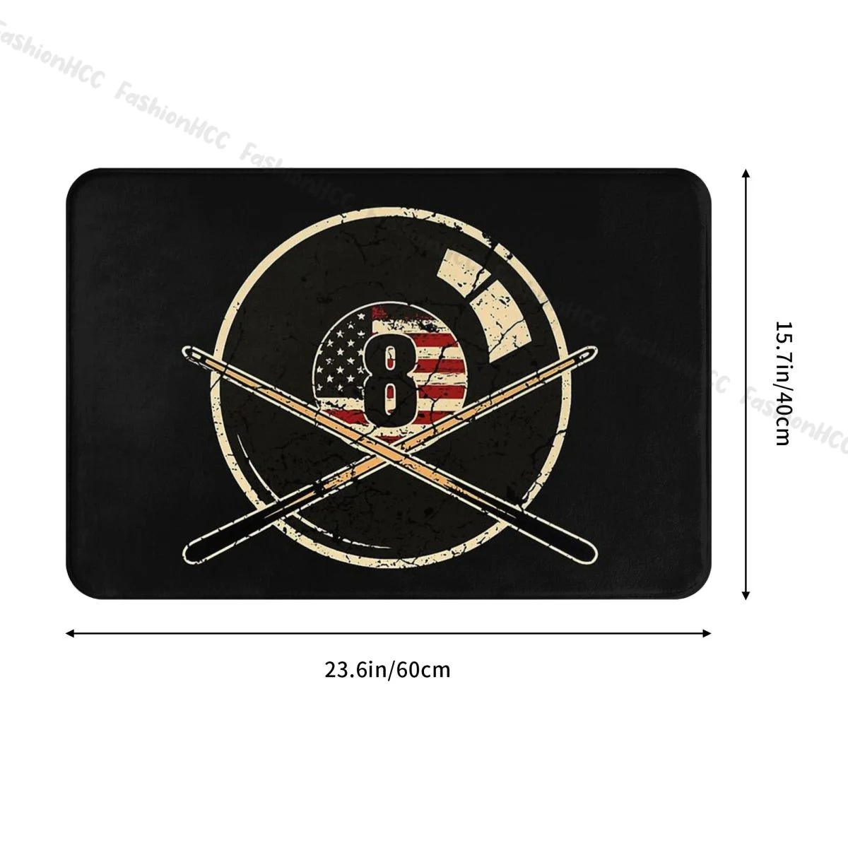 Billiard Cue Sport Pool Snooker Non-slip Doormat Eight Balls With American Flag Bath Kitchen Mat Outdoor Carpet  Modern Decor