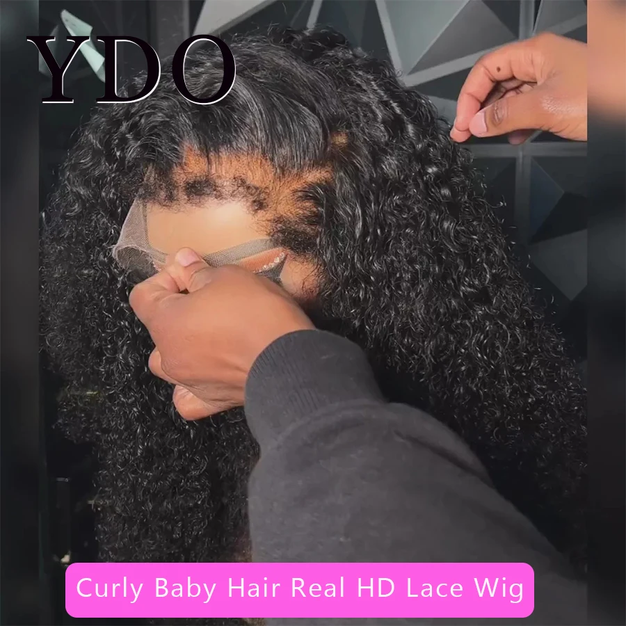 

Afro Curly Baby Hair Wig 250% Curly 13x6 HD Lace Front Wig 4C Edge Wigs 13x4 HD Lace Frontal Wigs Water Wave Human Hair Prepluck