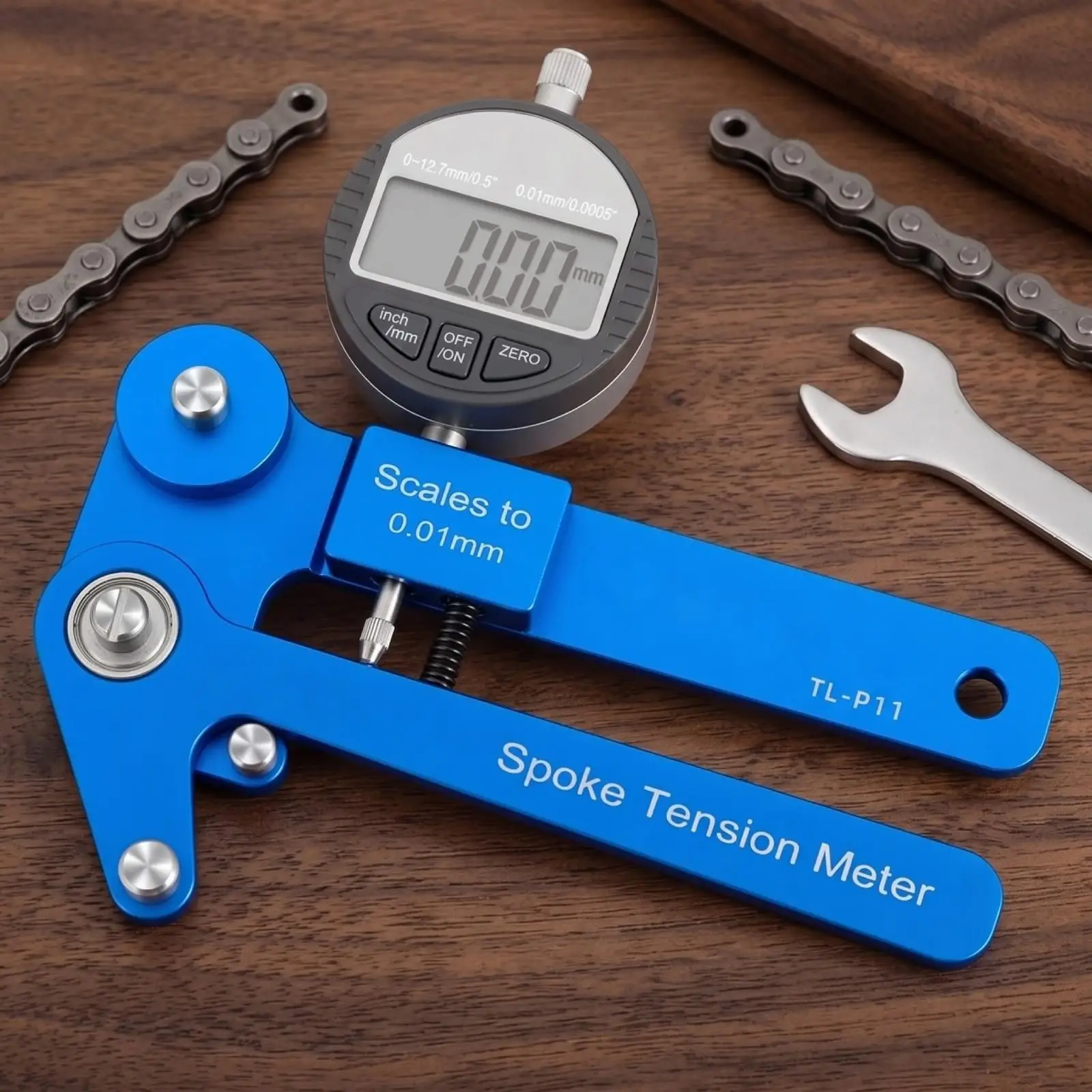 Bicycle Wheel Tension Gauge Aluminum Alloy Spoke Meter Bike Truing Tool for Accurate Cycling Wheel Building