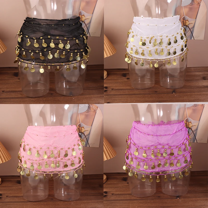 New Belly Dance Hip Scarf Wrap Belt Skirt Sequins Tassels Indian Dance Dance Hip Scarf Belt Girls Stage Performance Costumes