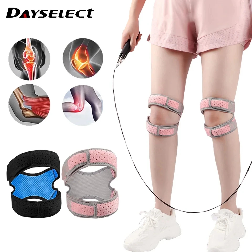 1Pcs Adjustable Double Patella Breathable Knee Brace Strap Support Pad Help Reduce Knee Joint Pain Fitness Exercise Pressure