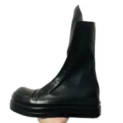 Men High Top Platform Boots Lace Up Zip Genuine Leather Luxury Trainers Sneakers High Street Autumn Black Designer Shoes