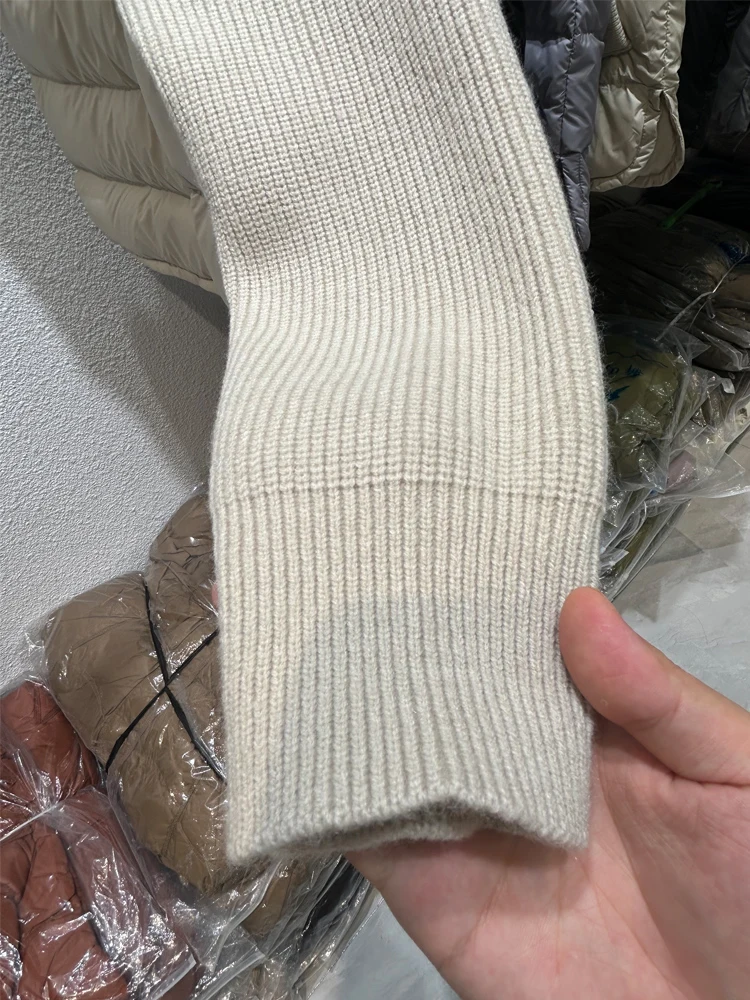 Ceco Corto ro de Punto con Capucha y Diseño de Patchwork para Otoño-Invierno 2025, Chaqueta de Plumas de Ganso Blanco,...