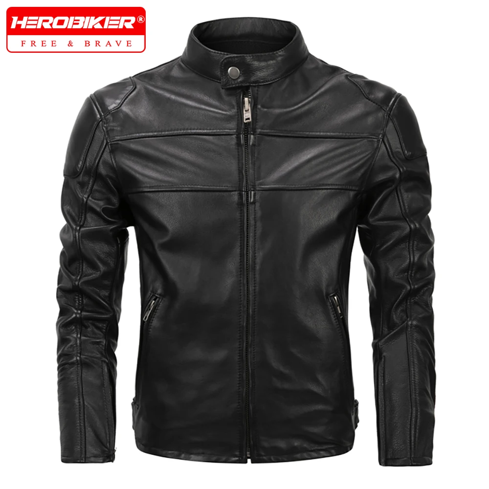 

New Motorcycle Jacket Off-road Motorcycle Racing Windproof And Wear-resistant Knight Jacket Men's Slim Fit Leather Jacket