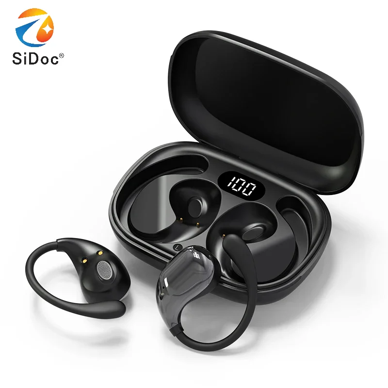 بلوتوث 5.4 الأذن هوك سماعات TWS سماعات لاسلكية HiFi ستيريو سماعات مقاومة للماء LED عرض طويل الاستعداد اللمس سماعات الأذن