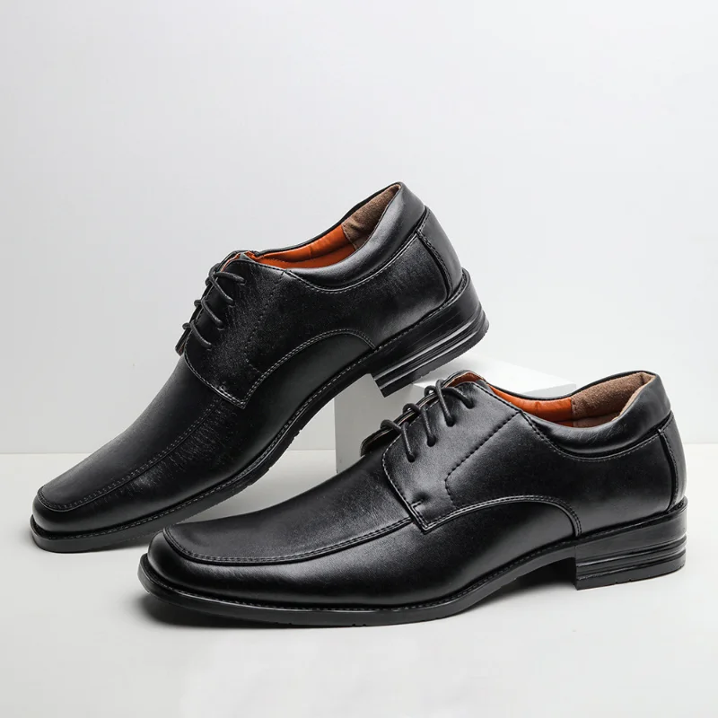 Chaussures en cuir formelles pour hommes, chaussures Derby d'été, mariage, bureau, décontracté, jour, carré Parker, D5097