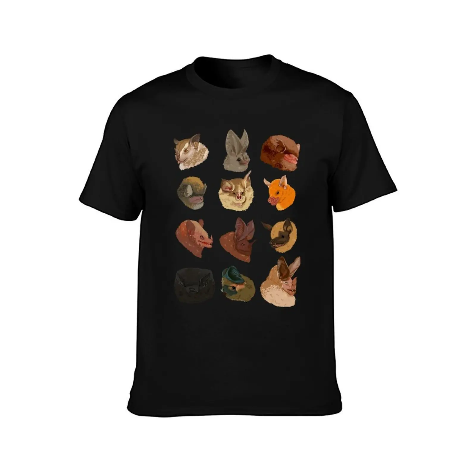 Bat face sheet 2 T-Shirt Large Size Casual Short Sleeve Top T-Shirt