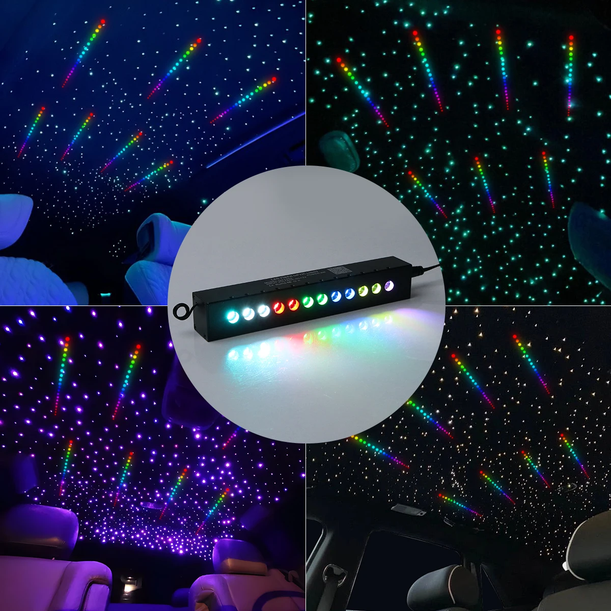 Color Meteor Effect 3W 12-hole Fiber Optic Kit Light LED streaming star Engine with RF remote Starry ceiling kit