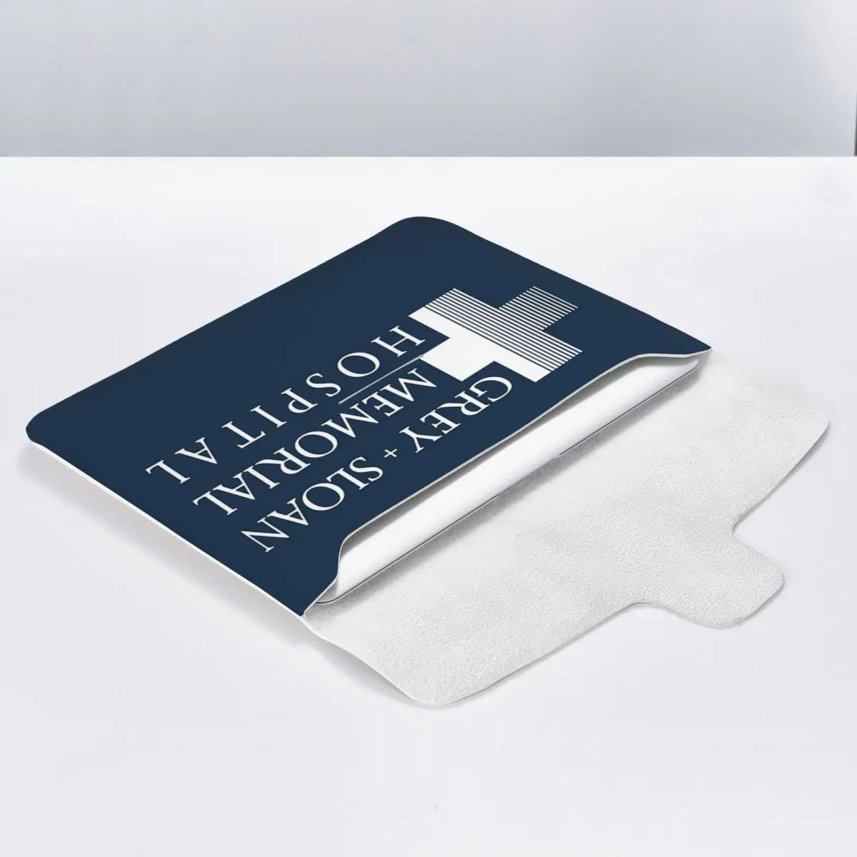 Grey + Sloan Memorial Hospital Logo White Print PU Leather Horizontal Laptop Sleeve Shockproof Soft Lining Notebook Case 13 Inch