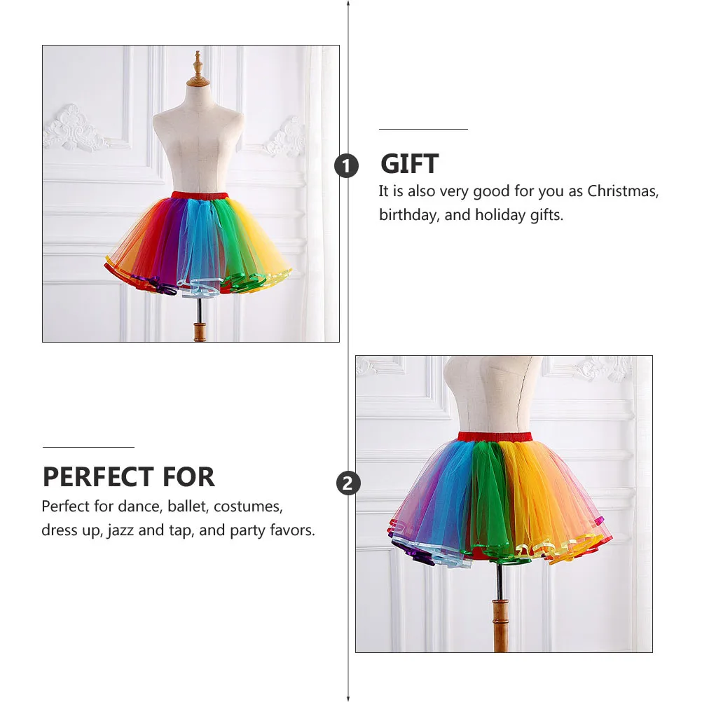 튤 스커트 레인보우 튜튜 스커트 버블 드레스 재즈 탭 사진 소품 의상 드레스업 휴일 선물 및 파티 기념품에 완벽