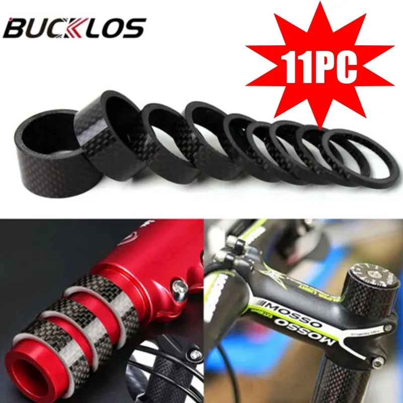 

BUCKLOS Carbon Fiber Headset Fork Spacers Road Bike Handlebar Washer Ring Front Fork MTB Bicycle Bike Stem Lightweigh
