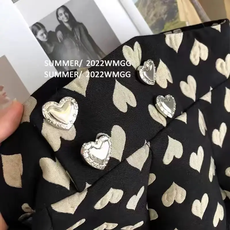 Damen Schwarze Gothic Shorts Y2k Herz Jacquard Hohe Taille Kurze Hosen Harajuku Ästhetische Vintage Shorts Emo 2000er Jahre Kleidung Sommer