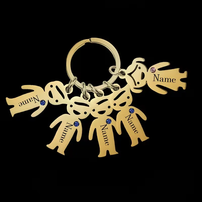 Personalized Birthstone Keychain, Customizable Gift