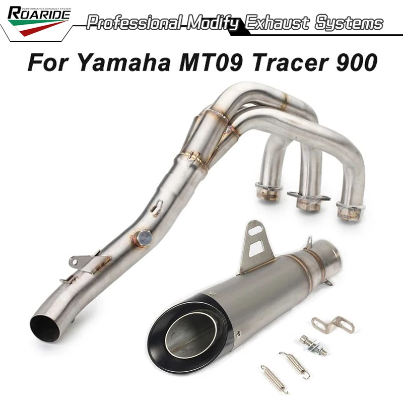For Yamaha MT09 Tracer 900 2014 - 2020 Motorcycle Full System Exhaust Muffler Tube Header Front Connect Pipe Stainless Steel