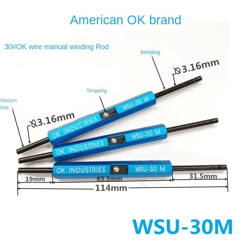 Caneta de Enrolamento de Arame Wsu30m ok Marca Manual de Sonda Fio Enrolando Haste para Awg 30 Fio Original Acessórios de Fixação Ferramentas