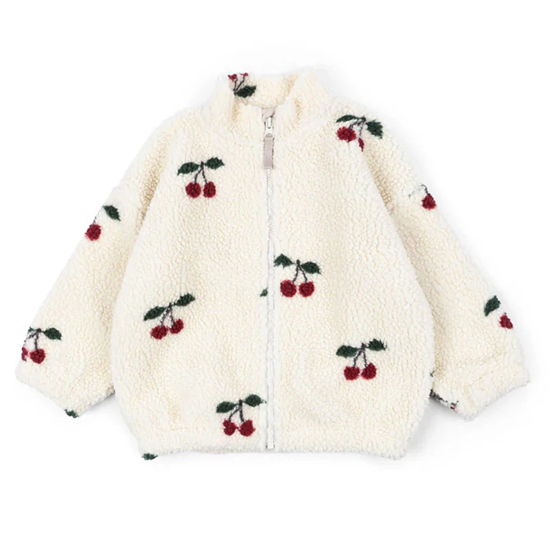 2024 New Winter Children Warm Jacket Girls Lamb Wool Hooded Jacket Boys Swan Printed Cotton Jacket Baby Autumn Clothes