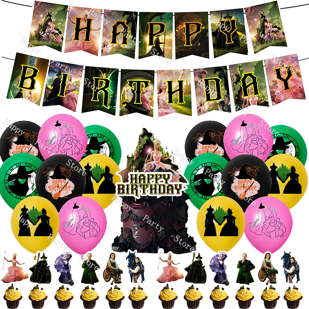 Wicked Birthday Party Decoration Balloon Banner Backdeop Cake Topper According Options Wicked Party Supplies Baby Shower