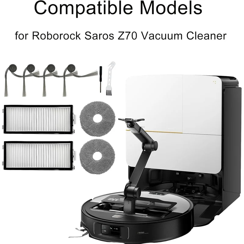 BAAO-10Pcs peças de reposição para roborock saros z70/g30 espaço robô vácuo acessórios escovas laterais filtros hepa mop almofadas