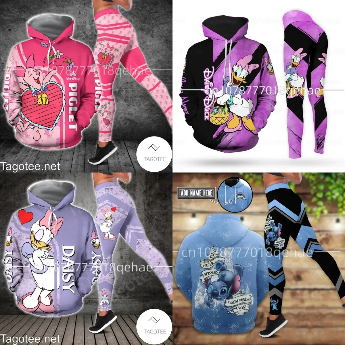 Disney Women's Set Sports Hooded Sweater Yoga Pants Sports Underpants Fashion Y2k Hoodie Disney Minnie Hoodie and Leggings Set