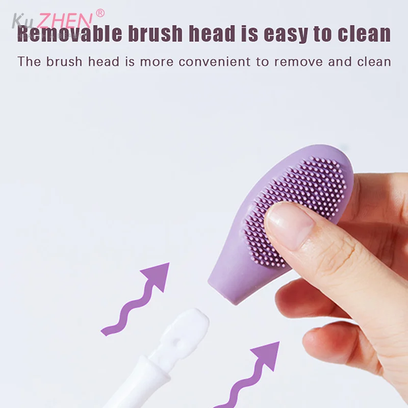 1PC Siliconen Dubbele Hoofd Gezichtsmasker Borstel Facial Exfoliëren Mee-eter Verwijderen Cleanser Brush Modder Film Spatel Gezichtsverzorging tool
