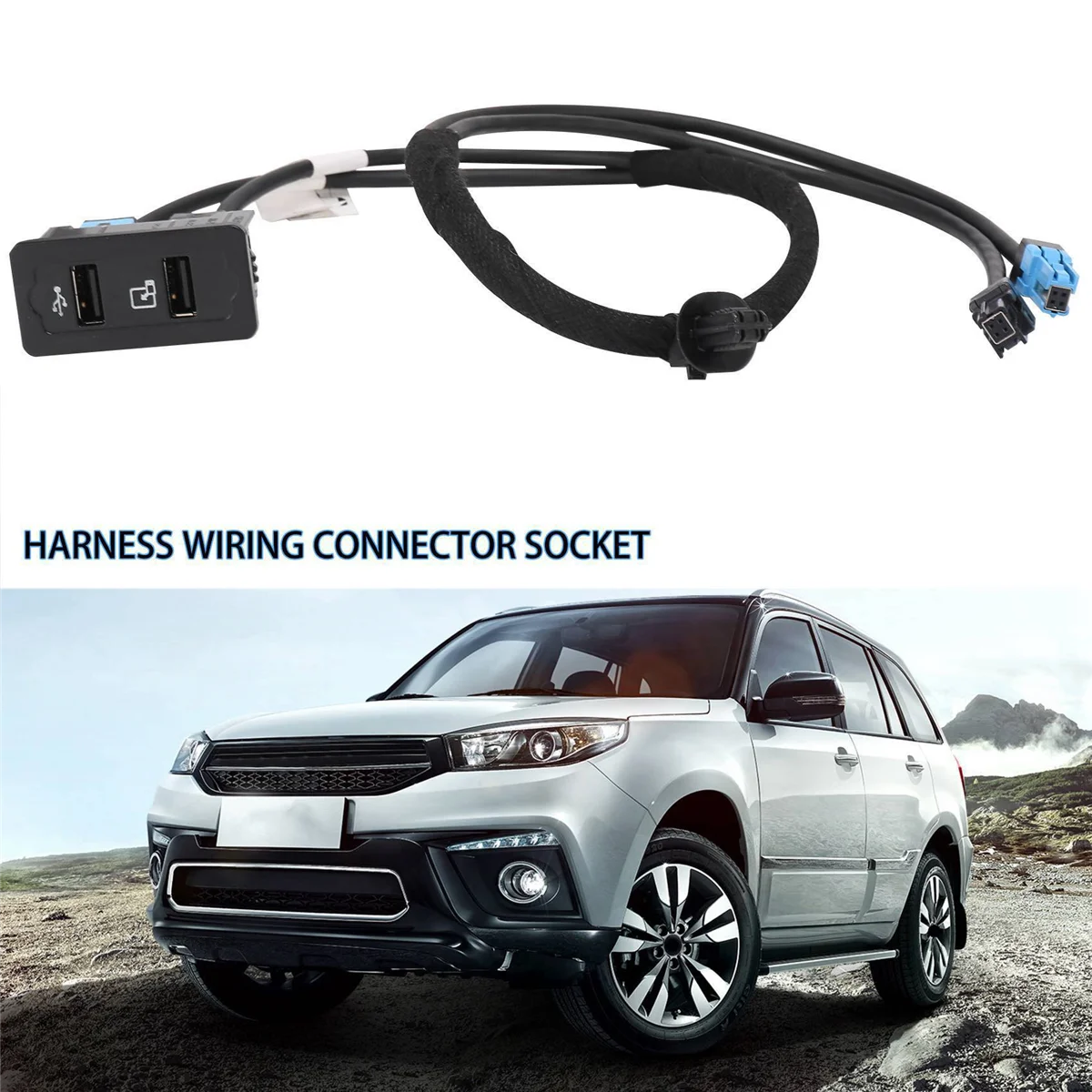 Car USB Charger Wiring Connector Socket for Chery Tiggo 3 4 2020-2021 J684316570 J687901015 Interface USB Harness