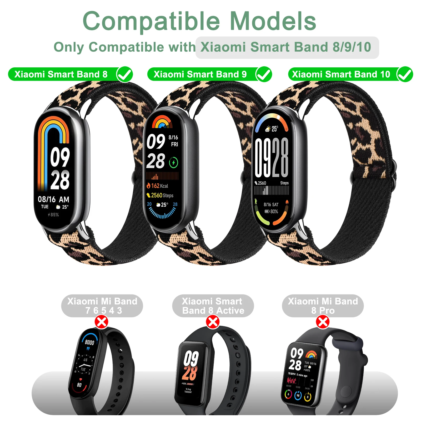 Nylon-Schlaufenarmband für Xiaomi Smart Band 10 9 8 Ersatz-Uhrenarmband NFC Elastisches Armband für Xiaomi Smart Band 10 9 8 – Detail 10