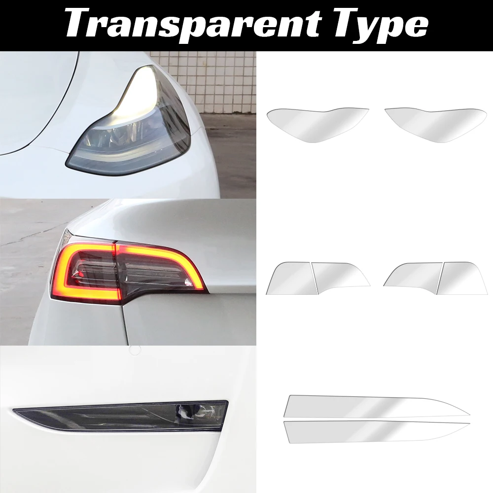 For Tesla Model Y 2019-2023 Protective Film 2 Pcs/4 Pcs For Headlight Fog Rear Tail Lights Lamp Protector High Quality TPU