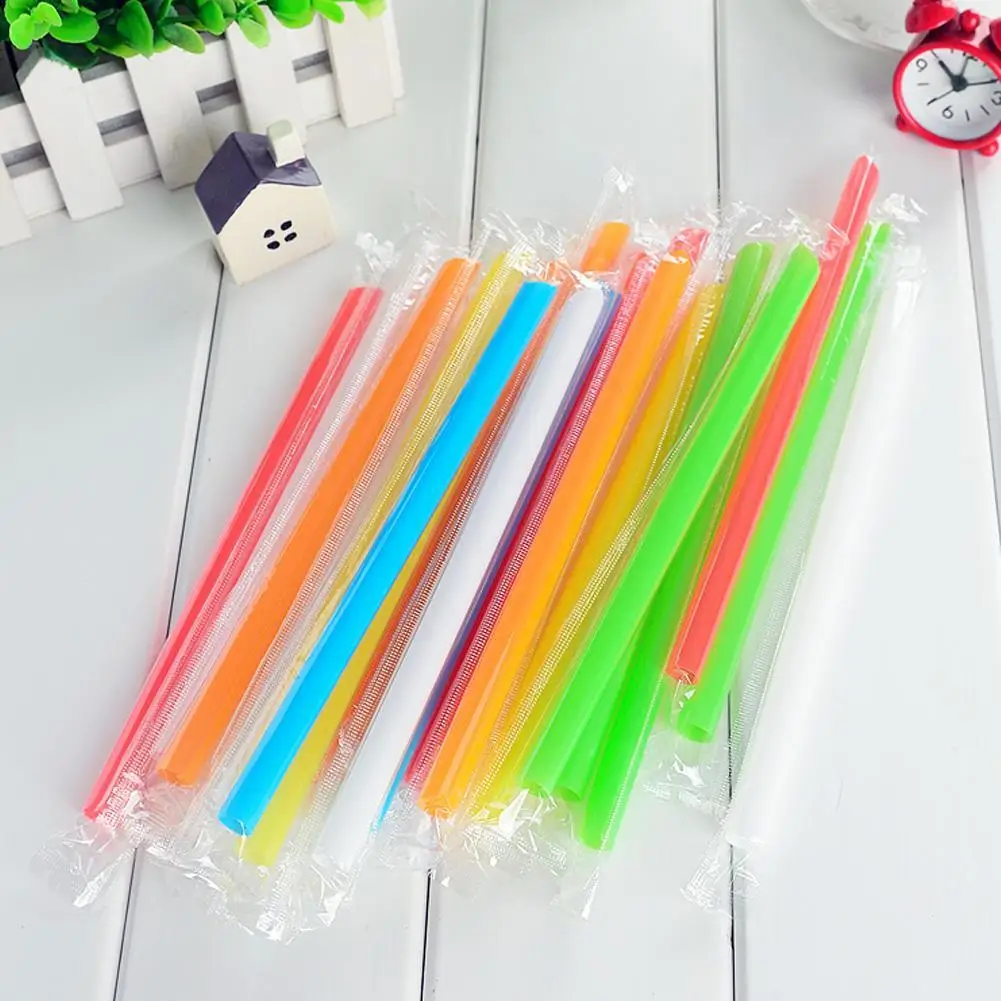 50PCS Disposable Jumbo Colored Straw Pearl Milk Tea Supplies Juice Party Drinking Bubble 19cm Drink Beverage Tea Straw N5Q7 - Image 3