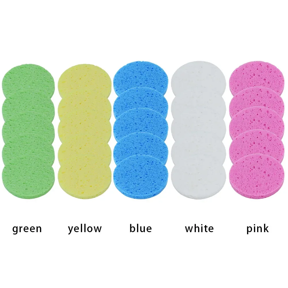 5/10 個 6//8/10 センチメートル顔ラウンドメイク落としツール天然木材パルプスポンジセルロース湿布化粧品パフ洗顔スポンジ