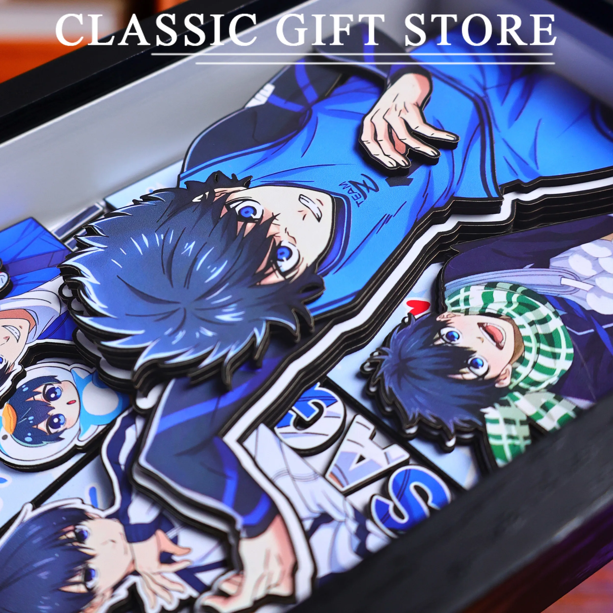 الأزرق قفل أنيمي الكرتون ثلاثية الأبعاد الفن اللوحة Isagi Yoichi Chigiri Hyoma الكرتون الشكل جمع الصورة اليدوية سطح المكتب DecoraGift #3