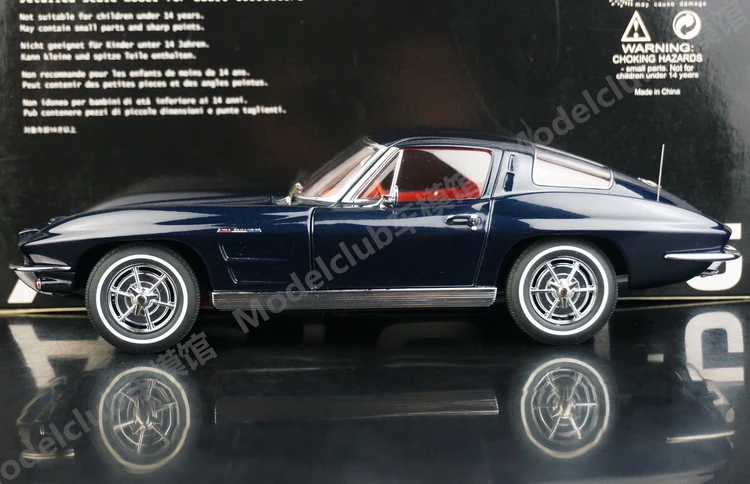 Autoart 1:18 C2 1963 Blue Vintage Car Simulation Limited Edition All Open Alloy Metal Static Car Model Toy Gift